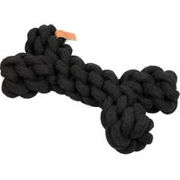 Produktbild von D&D Home Hundespielzeug Dente Knochen Spielseil aus 100% Baumwolle Schwarz Größe L - 30 cm