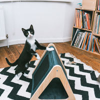 Produktbild von D&D Home Katzen Kratzbaum Toto Katzenhaus aus Holz Schwarz Blau