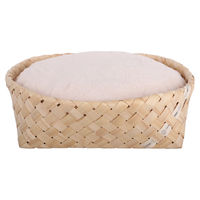 Produktbild von D&D Home Katzenbett Bodhi Weiß mit Kissen aus Holz im Bohemien-Stil 52x52x15 cm