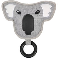 Produktbild von D&D Home Kiki Koala Hundespielzeug aus TPR-Gummi grau/schwarz mit Gummiring und gerippter Struktur zum Kauen und Lecken