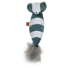 D&D Home Rocco Katzen-Plüschtier Waschbär mit Catnip und Glöckchen in Blau und Grau - 40 cm – Bild 1 von 4