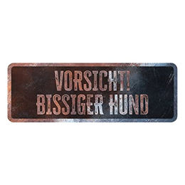D&D Home Warnschild Achtung an den Hund aus Metall rostbeständig 40 x 13 x 0,3 cm – Bild 1 von 2
