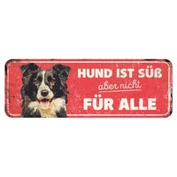 Produktbild von D&D Home Warnschild Achtung vor dem Hund aus Metall 40x13cm Rot