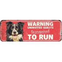 Produktbild von D&D Home Warnschild Achtung vor dem Hund aus rostbeständigem Metall 40 x 13 x 0,3 cm