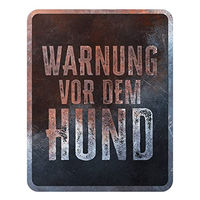 Produktbild von D&D Home Warnschild Achtung vor dem Hund aus rostbeständigem Metall 25 x 20 x 0,3 cm