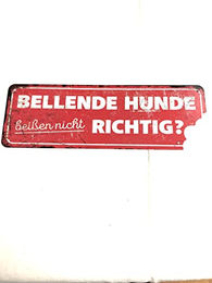 D&D Home Warnschild Achtung vor dem Hund aus rostbeständigem Metall 40 x 13 x 0,3 cm – Bild 1 von 2