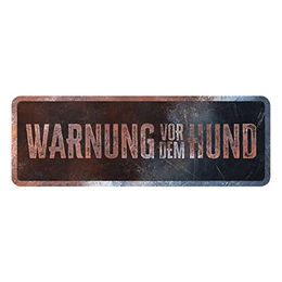 D&D Home Warnschild Achtung vor dem Hund aus rostbeständigem Metall 40 x 13 x 0,3 cm – Bild 1 von 2