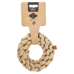 D&D Hundespielzeug geflochtener Ring aus Baumwolle Beige Größe XS zur Zahnpflege – Bild 1 von 1