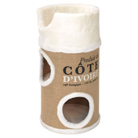 Produktbild von D&D Katzen Tower Home Collection Cote D'Ivoire Kratzbaum mit Höhle in Creme Beige 34x34x72cm