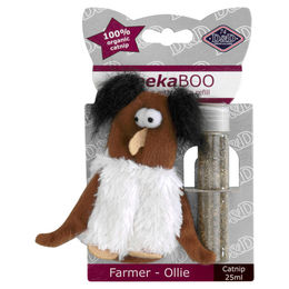 D&D Katzenspielzeug Farmer Ollie Plüsch mit Katzenminze Braun 10 cm - 25 ml – Bild 1 von 3