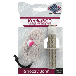 D&D Katzenspielzeug KeekaBOO Snoozy John aus Plüsch mit Katzenminze Grau 8 cm - 25 ml – Bild 1 von 3