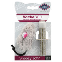 Produktbild von D&D Katzenspielzeug KeekaBOO Snoozy John aus Plüsch mit Katzenminze Grau 8 cm - 25 ml
