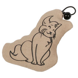 Produktbild von D&D Katzenspielzeug Sitting Cat mit Glöckchen aus Stoff beige
