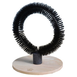 D&D Mila Massagebürste für Katzen aus massiver Birke Schwarz 29 x 29 x 36 cm – Bild 1 von 4