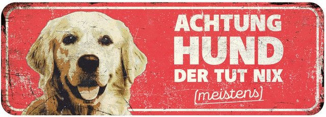 D&D Warnschild Golden Retriever rot – Bild 1 von 2