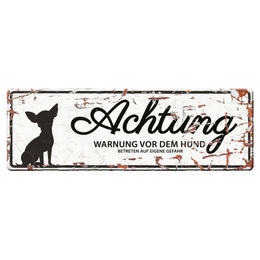 Produktbild von D&D Warnschild Mini Chihuahua weiß
