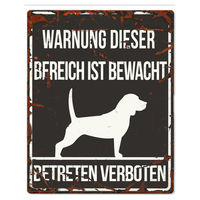 Produktbild von D&D Warnschild Square Beagle schwarz