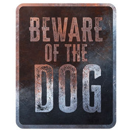 Produktbild von D&D Warnschild Square Beware of the Dog in rostiger Optik