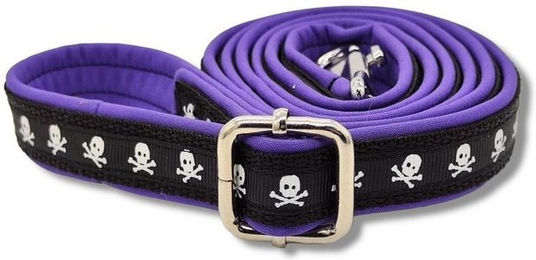 Produktbild von D by E Couture Führleine Black Mini Skulls I, gepolstert, stufenlos verstellbar