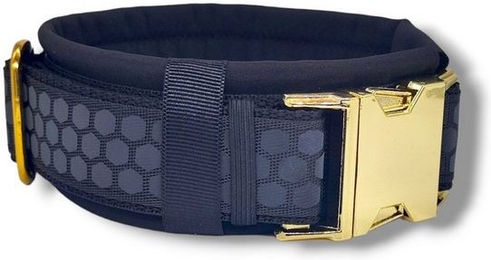 Produktbild von D by E Couture Hunde-Halsband Black & Gold I reflektierend gepolstert verstellbar 50mm