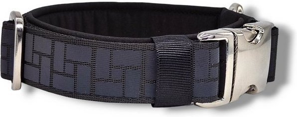 Produktbild von D by E Couture Hunde-Halsband Black Panther II, reflektierend, gepolstert, verstellbar, 40mm breit