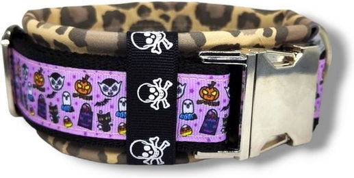 Produktbild von D by E Couture Hunde-Halsband Halloween-Leo-Love I, gepolstert, verstellbar, 50mm breit