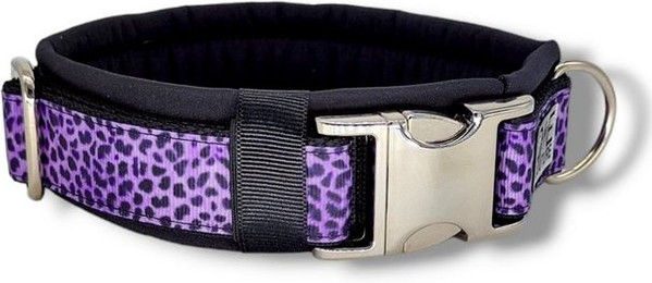 Produktbild von D by E Couture Hunde-Halsband Lila Leo Liebe I, gepolstert, verstellbar, 40mm breit