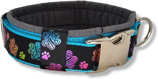 Produktbild von D by E Couture Hunde-Halsband Metallic Paws I, gepolstert, verstellbar, 40mm breit