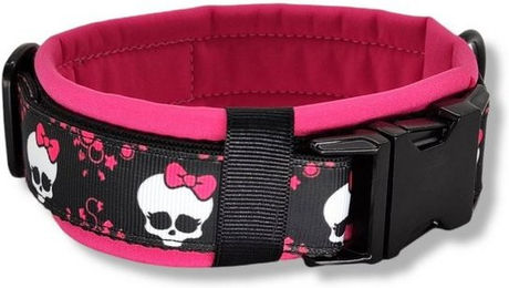 Produktbild von D by E Couture Hunde-Halsband Pink Bow Skull I, gepolstert, verstellbar, 40mm breit