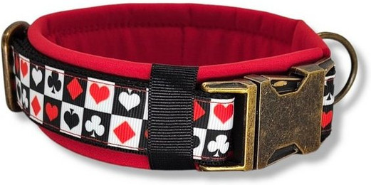 Produktbild von D by E Couture Hunde-Halsband Pokerface I, gepolstert, verstellbar, 40mm breit