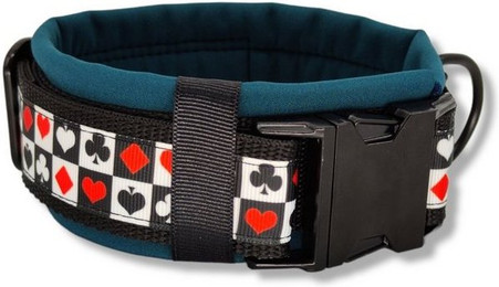Produktbild von D by E Couture Hunde-Halsband Pokerface II, gepolstert, verstellbar, 50mm breit
