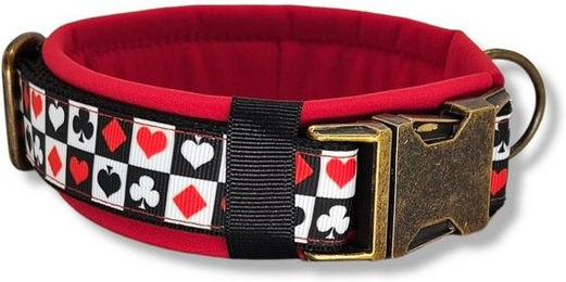 Produktbild von D by E Couture Hunde-Halsband Pokerface III, gepolstert, verstellbar, 30mm breit