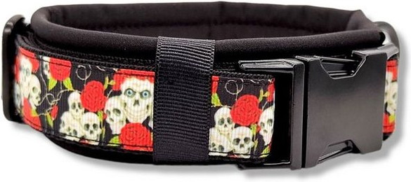 Produktbild von D by E Couture Hunde-Halsband Skulls & Roses II, gepolstert, verstellbar, 40mm breit