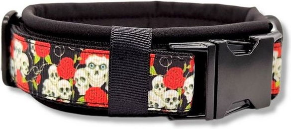 Produktbild von D by E Couture Hunde-Halsband Skulls & Roses III, gepolstert, verstellbar, 30mm breit