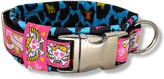 Produktbild von D by E Couture Hunde-Halsband Sweet Crazy Life III, gepolstert, verstellbar, 30mm breit