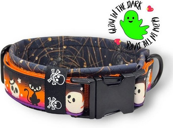 Produktbild von D by E Couture Hunde-Halsband Too Cute To Spook I, gepolstert, verstellbar, leuchtet im Dunkeln