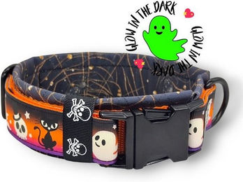 Produktbild von D by E Couture Hunde-Halsband Too Cute To Spook II, gepolstert, verstellbar, leuchtet im Dunkeln