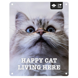 Produktbild von D&D Schild I Love Happy Cats "Living here"
