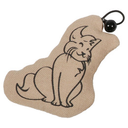 Produktbild von D&D Tierkuscheltier Katzenspielzeug I Love Happy Cats Sitting Cat mit Glöckchen beige