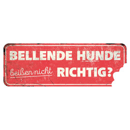 Produktbild von D&D Warnschild Bellende Hunde beißen nicht rot
