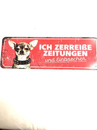Produktbild von D&D Warnschild Chihuahua rot