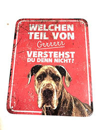 Produktbild von D&D Warnschild Dogge rot