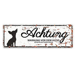 Produktbild von D&D Warnschild Mini Chihuahua weiß