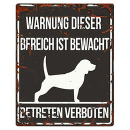 D&D Warnschild Square Beagle schwarz – Bild 1 von 4
