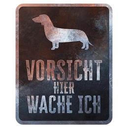 Produktbild von D&D Warnschild Square Dackel rostig