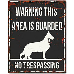 Produktbild von D&D Warnschild Square Deutscher Schäferhund Englisch schwarz