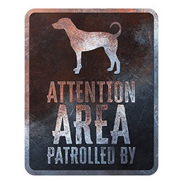 Produktbild von D&D Warnschild Square Dobermann Englisch rostig