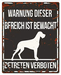 Produktbild von D&D Warnschild Square Dogge schwarz