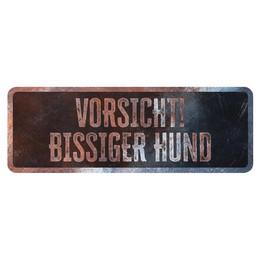 Produktbild von D&D Warnschild Vorsicht bissiger Hund rostig