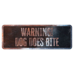 Produktbild von D&D Warnschild "Warning! Dog does bite" rostig